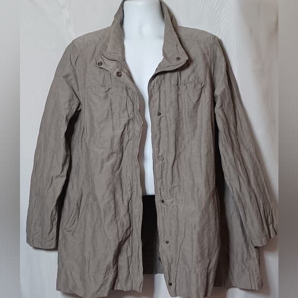 EILEEN FISHER WOMAN Gray Rumpled Cotton Steel Jacket.2X - Picture 6 of 12